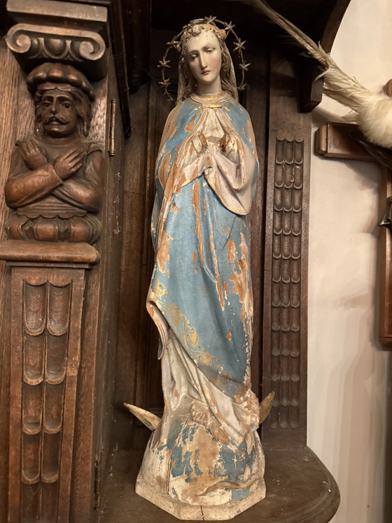 Antike Marienstatue – Dekorative Objekte, Wood (photo 2 of 8)