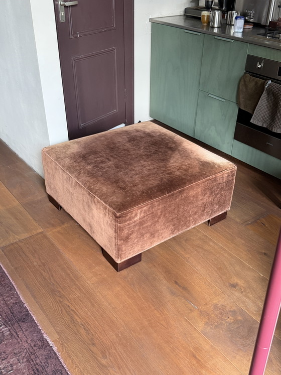 Pouffette vintage Hocker en velours orange – Poufs & repose-pieds, Velvet (photo 6 of 9)