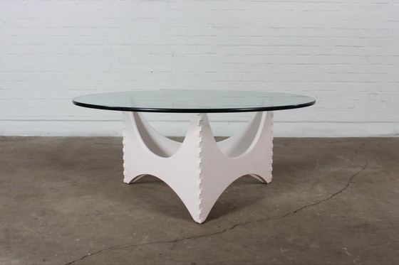 Vintage Space Age Salontafel Mid Century Design Jaren 70 – Wood, Glass (photo 2 of 12)