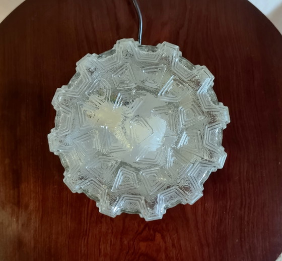 Molded glass ceiling light or wall lamp - Mid.XXth (photo 6 of 8)