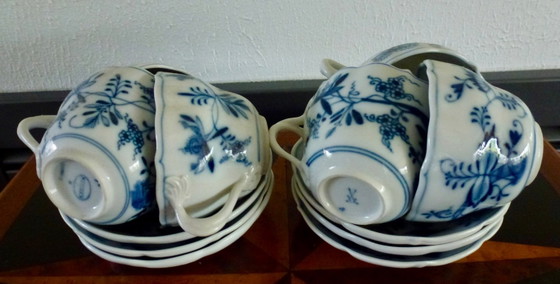 22-Delig Meissen Blauw Uienpatroon Servies - Koffie/Thee Set. – Porcelain (photo 14 of 18)