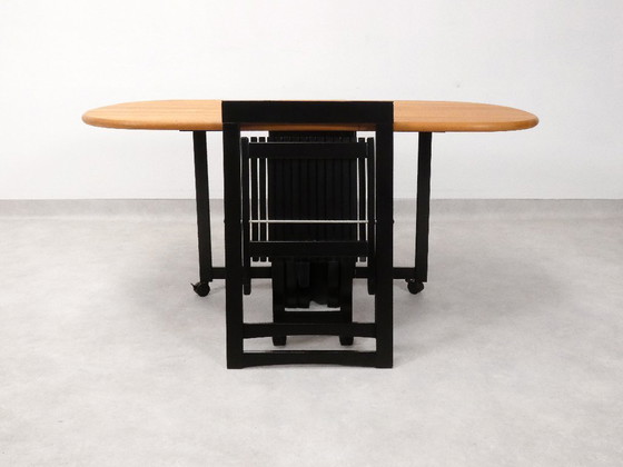 Image 1 of  4 Trieste folding chairs with storrage table - Aldo Jacober for A. Bazzani 