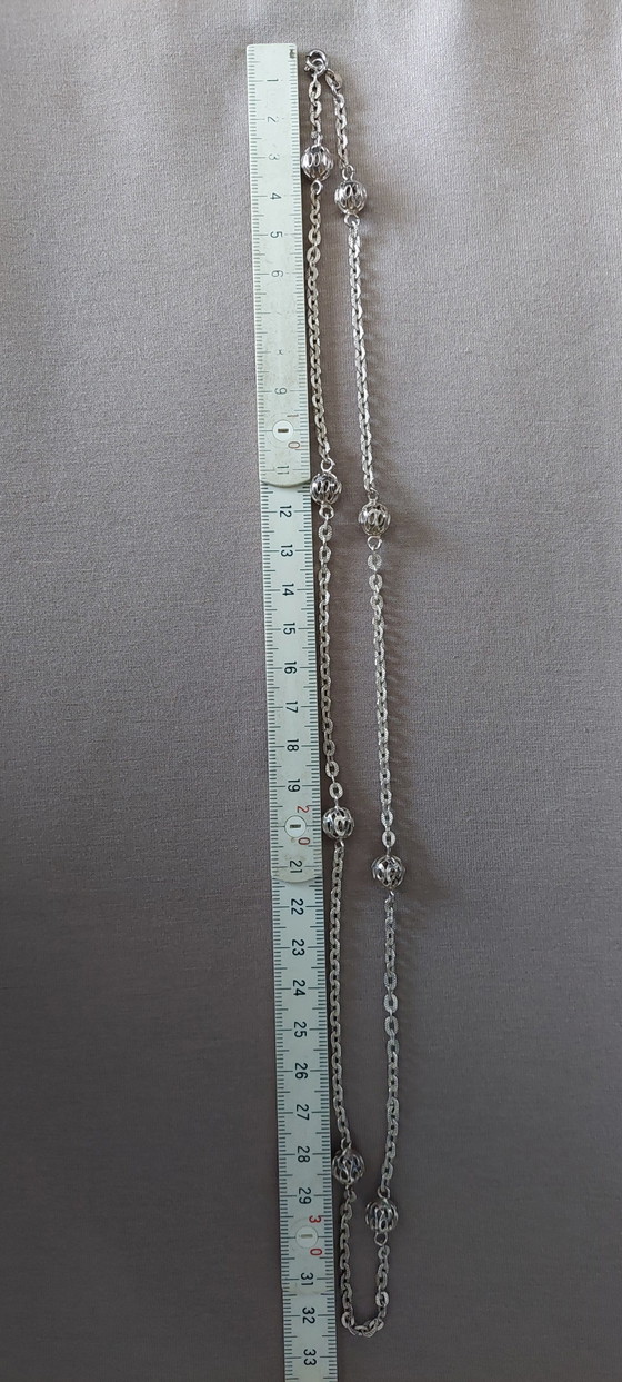 Image 1 of Beautiful Vintage Silver Makka-Peri Filigree Necklace – 65 cm (16 grams)