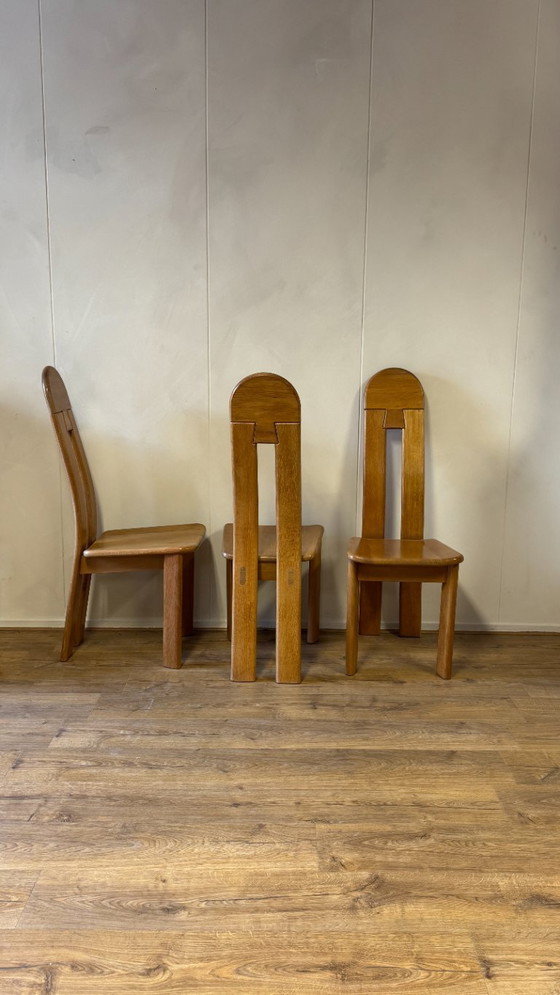 Image 1 of 6x De Puydt eetkamerstoelen, eiken