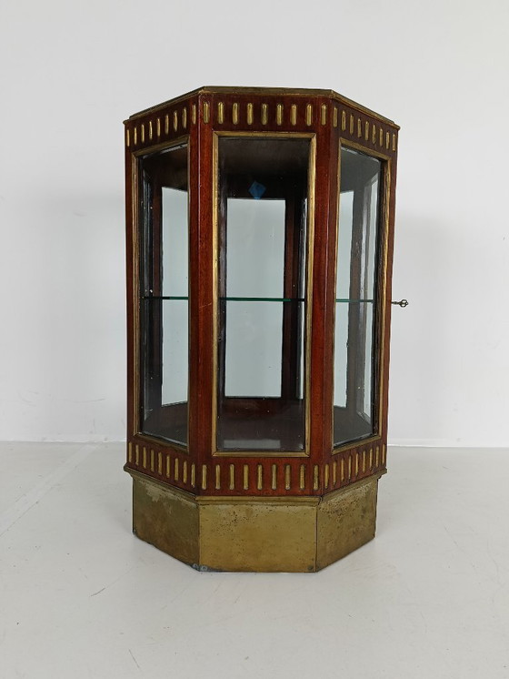 Image 1 of Octagonal Display Cabinet 19 century