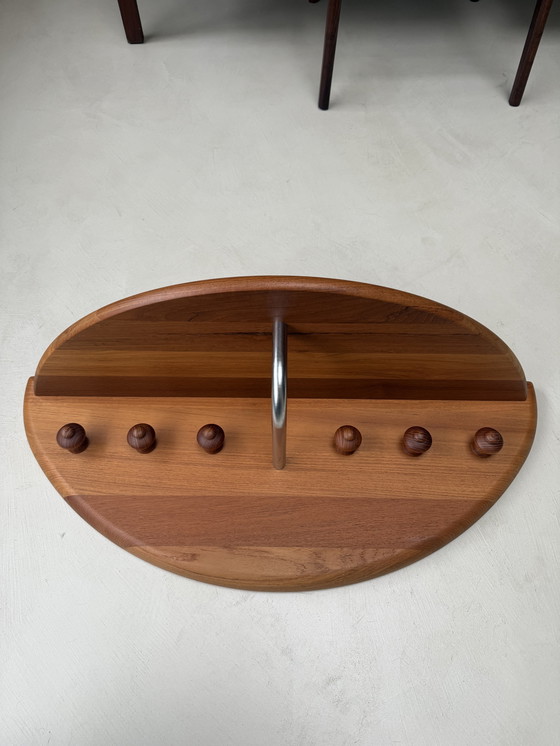 Image 1 of Vintage Danish solid teak wall coat rack from CFC Silkeborg