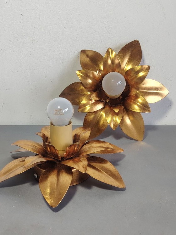 Image 1 of Wandlampen in Hollywood Regency-stijl uit de jaren 70.