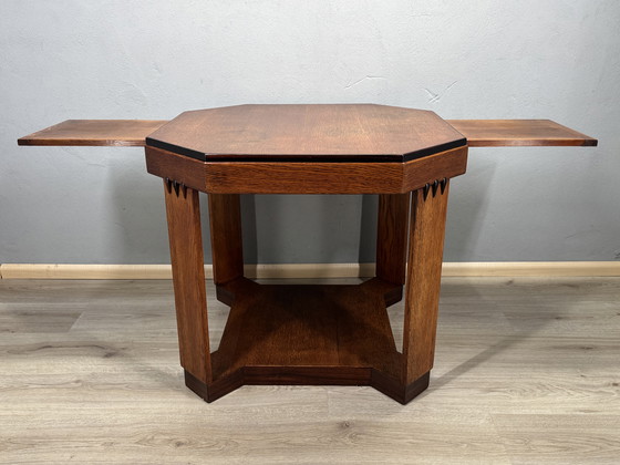 Image 1 of Tavolino della Scuola di Amsterdam - Art Déco (circa 1900-1920) - con lati allungabili