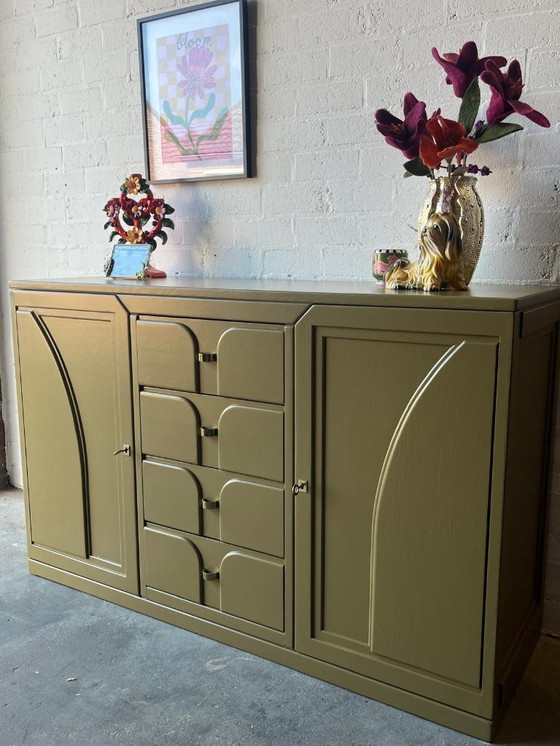 Image 1 of Buffet postmoderne des années 1970 aux lignes Art déco (restylé)