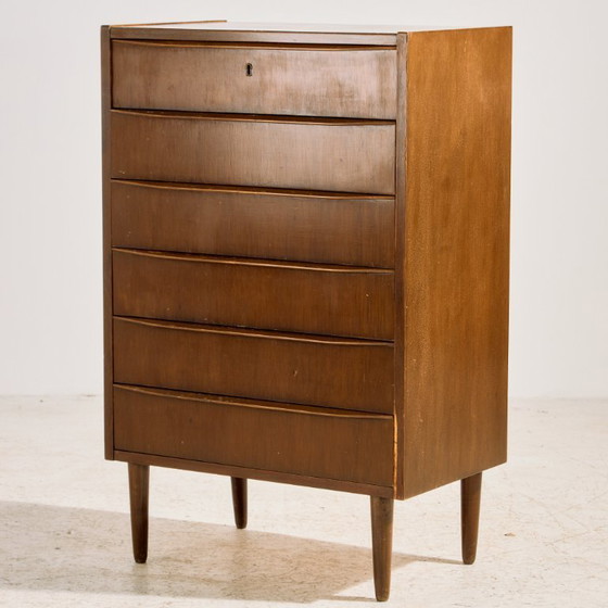 Image 1 of Cassettiera in teak MK11147 con sei cassetti