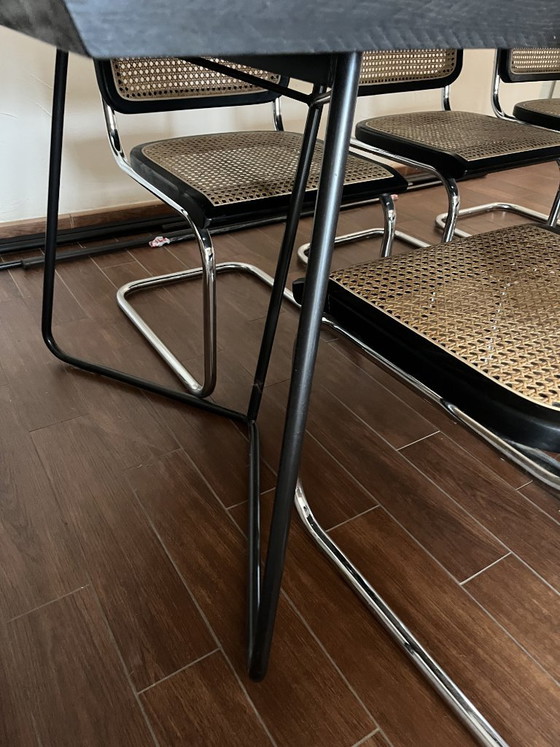 TABLE JESS DESIGN BOIS MASSIF NOIR et 6 chaises – Tables de salle à manger, Métal (photo 3 of 6)