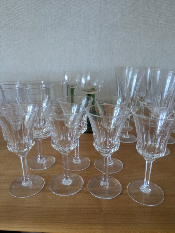 Grand service de verrerie en cristal Val Saint Lambert vintage de 19 pièces – Verres et carafes, Crystal (photo 9 of 9)