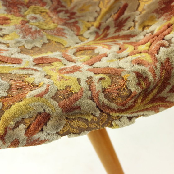 Image 1 of Muschelstuhl aus der Mitte des Jahrhunderts von Miroslav Navratil aus originalem Samt, Tschechoslowakei, 1960er Jahre