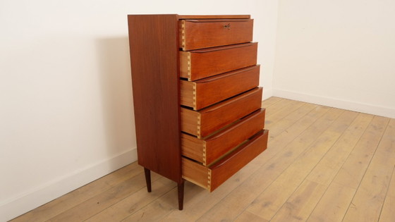Vintage Danish Chest of Drawers | Teak | 6 Drawers | 123 cm – Wood (photo 9 of 10)