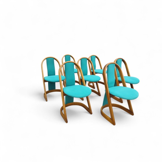 Image 1 of Set Duitse eetkamerstoelen uit de jaren 70