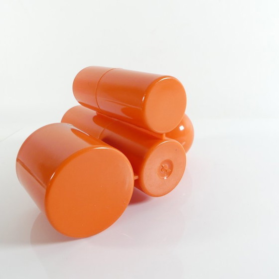 Image 1 of Bestekhouder, pennenhouder, jaren 70, oranje