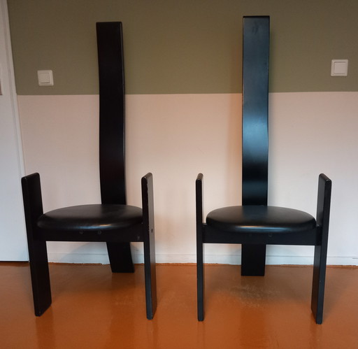 2x chaises Vico Magistretti Golem