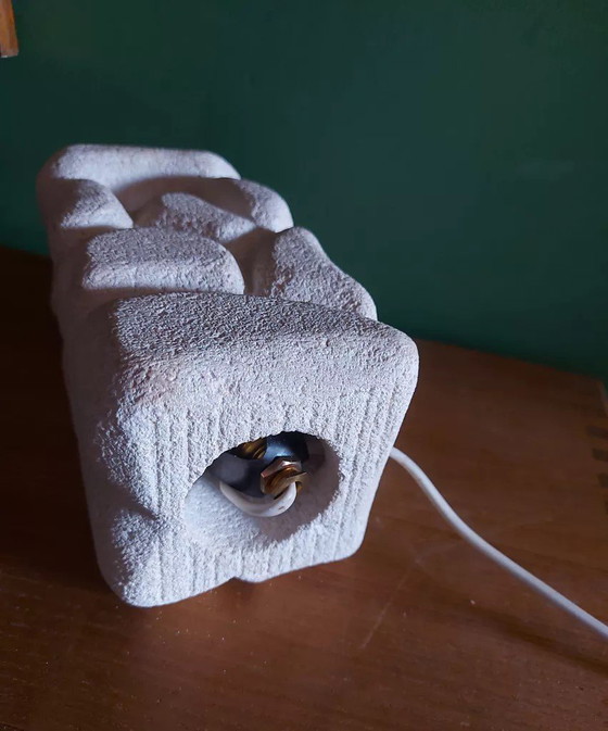 Image 1 of Carved stone lamp by Albert Tormos, circa 1970