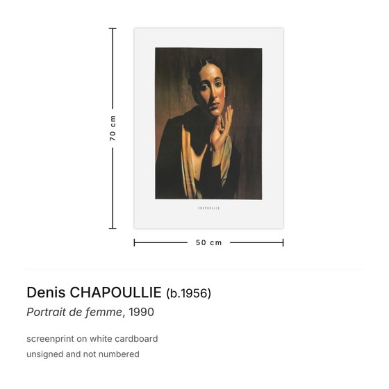 Image 1 of Denis CHAPOULIE Portrait de femme zeefdruk 1990