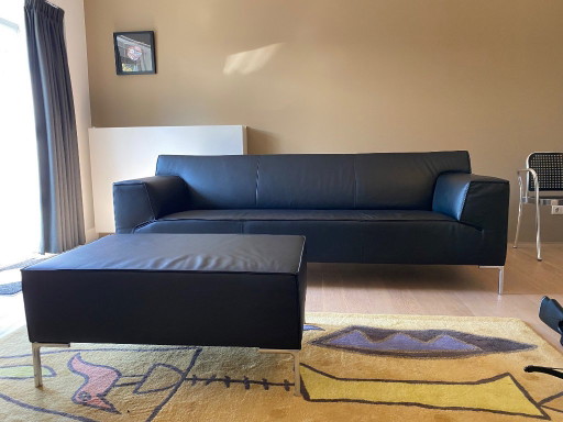 Canapé 3 places avec pouf Design On Stock Bloq – banken, Leather, Metal