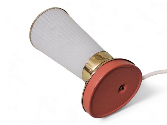 Exceptional bedside lamp / Table lamp, 1950s, Metal, Brass, White (photo 7 of 9)