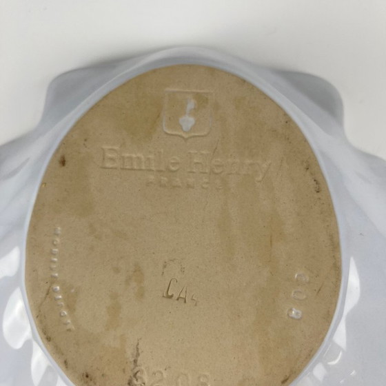 Image 1 of Large platter in the shape of a scallop shell, Emile Henry, France, mid-20th century