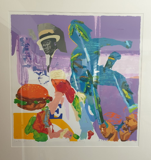 Carlos Blaaker Lithograph in frame