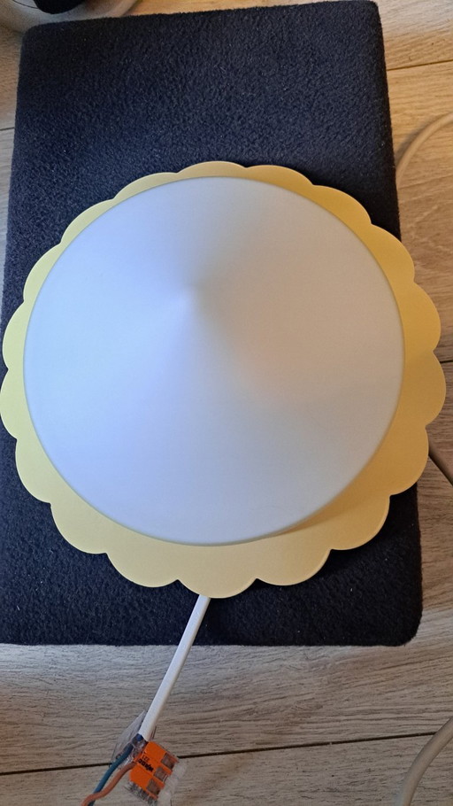 Lampada da parete/soffitto vintage Steinhauer. Vetro, metallo, fiore, giallo
