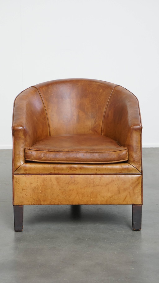 Vintage Schapenleren Art Deco Design Fauteuil van Bart van Bekhoven