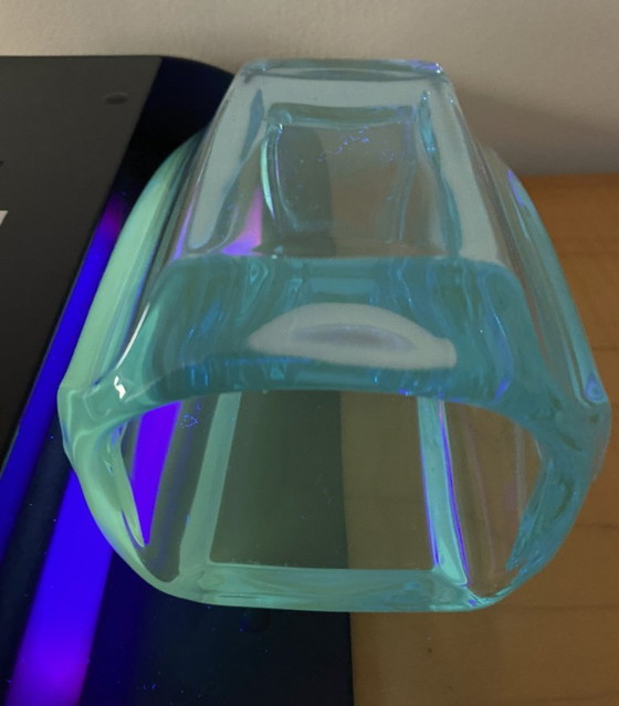 Image 1 of Uranium glass vase blue 1970s