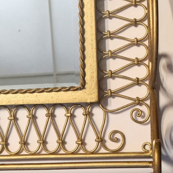 Image 1 of Vintage smeedijzeren kapstok met spiegel en Hoedenrek