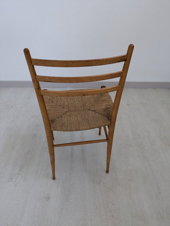 Image 1 of Authentischer Chiavarina-Stuhl aus Naturholz mit Sitzfläche aus geflochtenem Stroh - Ikone des italienischen Kunsthandwerks