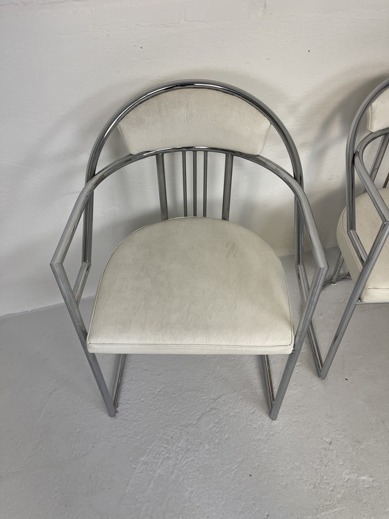 Image 1 of Italiaanse stoelen vintage retro Artdeco crocodile 80's