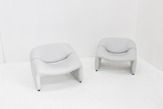 Image 1 of Set van 2 Artifort Groovy fauteuils F598 Pierre Paulin in leder