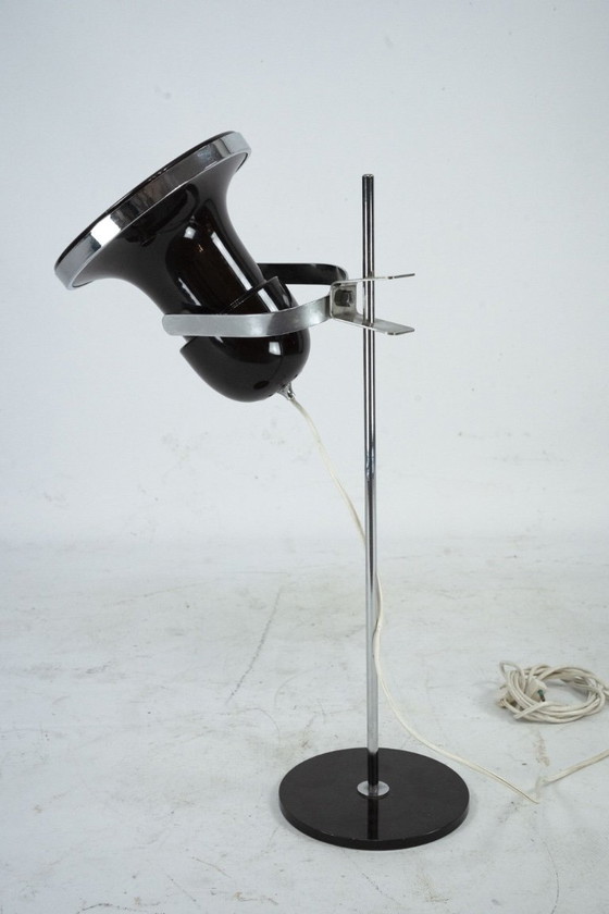 Vintage Italian Mid-Century Modern Adjustable Desk Lamp, 1960s, Table lamps, Chrome, Silver (photo 10 of 12)