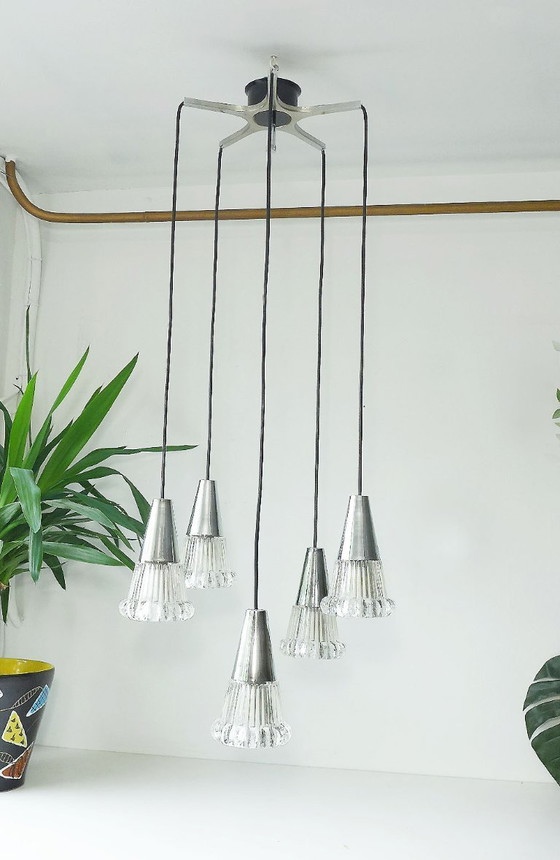 Image 1 of Vintage pendant lamp 60s 70s chandelier Richard Essig Space Age lamp