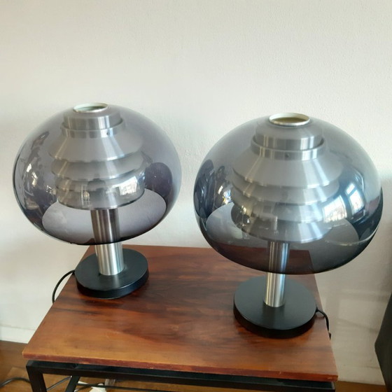 Image 1 of Two Hans-Agne Jakobssen mushroom table lamps. Sweden, 1960.