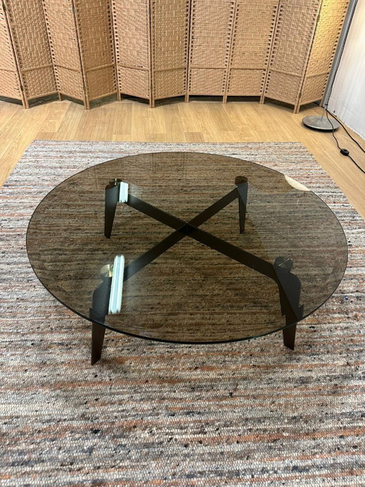 Table basse Minotti Kirk Cross en verre