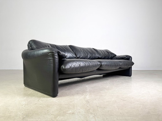 Image 1 of Cassina Maralunga Dreisitzer Sofa Couch Vico Magistretti Leder