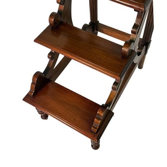 Image 1 of Antique Library stairs / steps - Hardwood - Regency style - XL / four steps