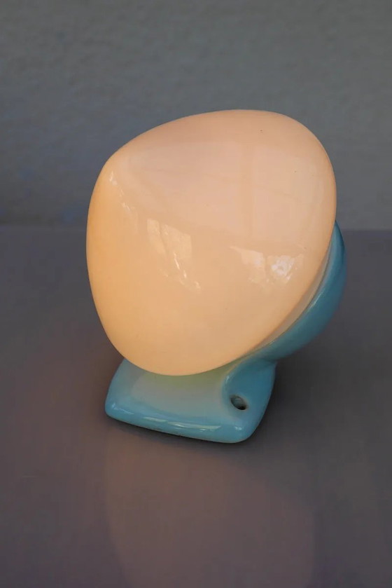 Grote mid-century moderne lichtblauwe badkamer wandlamp van Ifö – Jakobsson, Wandlampen, Porcelain (photo 7 of 15)