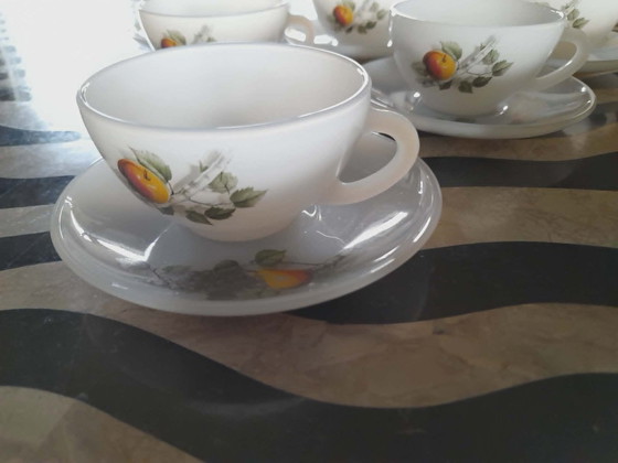 Image 1 of 6 cups with saucers Arcopal Vintage