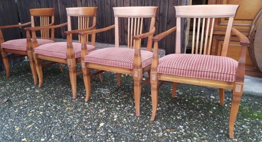 4 fauteuils de salle à manger Schuitema Art Nouveau en cerisier