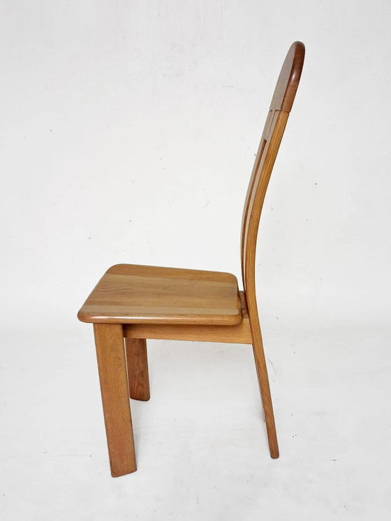 6 x De Puydt Rapsodie roble Brutalista silla de comedor de los años 70. – Sillas de comedor (photo 6 of 17)
