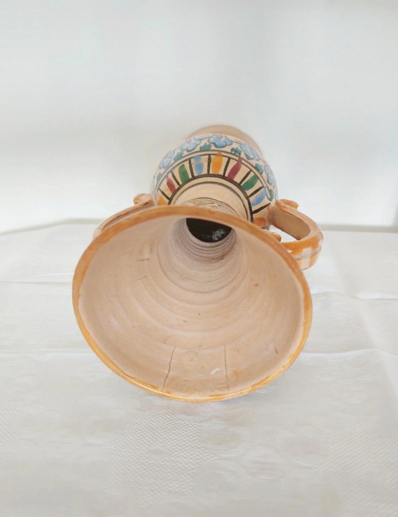 Image 1 of Vaso vintage dipinto a mano | Boho Etno Anfora | Vera ceramica vintage con Henkeln | ca. 26,5cm