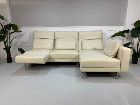 Image 1 of Brühl Moule Ecksofa Leder Sofa Beige Couch Schlaffunktion