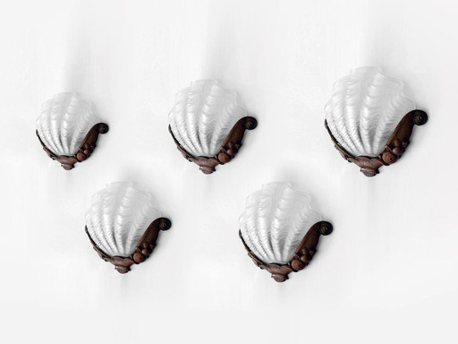 Art Deco wall lamps shells