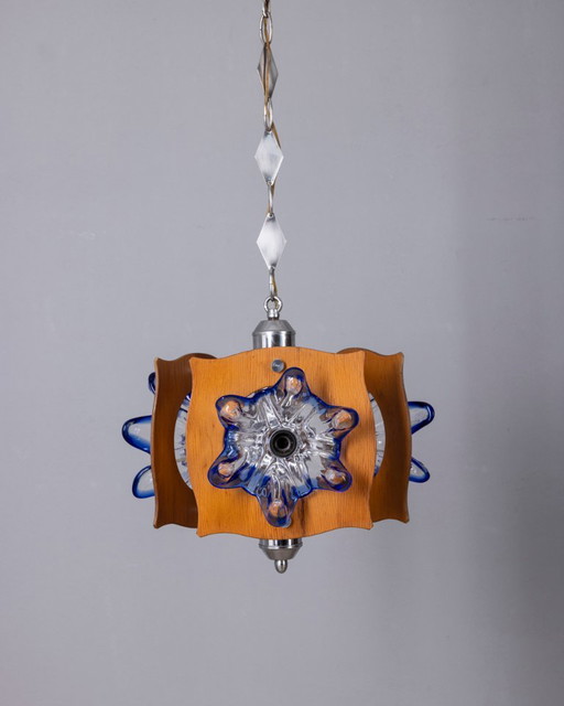 Lámpara de araña vintage de cristal de Murano, diseño italiano de los años 60. – kroonluchters, Glass