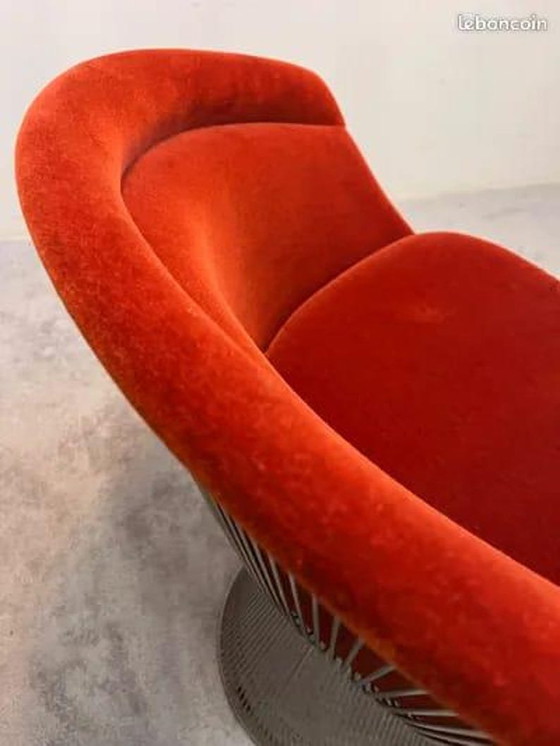 Image 1 of Platner Lounge Chair – Large Mid Century Fiberglass Shell, Steel Base Accent Chair
