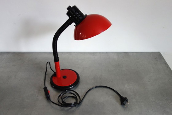 Lámpara de escritorio Aluminor años 70, Lámparas de mesa, Metal, Plástico, Rojo, Retro (foto 10 de 10)